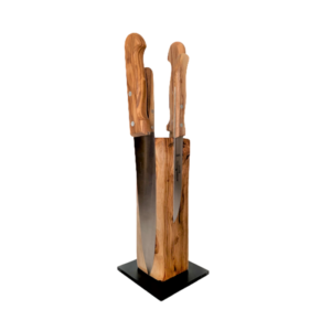 Peilių blokas „Bokštas“, Guma, Alyvmedis