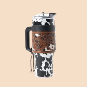 Termo puodelis, „Wide Wyoming“, Plienas, Juoda, Balta, 1 L