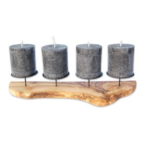 Žvakidė „ADVENT Rustic“ (4 vietų), Metalas, Medis