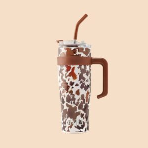 Termo puodelis, „Wide Handle Wyoming“, Plienas, Balta, Ruda, 1 L