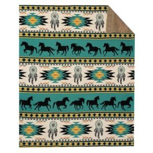 Užtiesalas, „Desert Sky Star“, 127 x 152,4 cm , Medvilnė, Turkio žalia